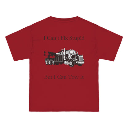 I Can't Fix Stupid Heavy Tow Truck Men's Short-Sleeve Crewneck Tee