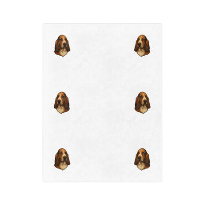 Basset Hound Head Velveteen Microfiber Blanket