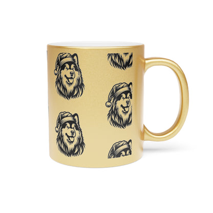 Santa Paws Malamute Metallic Coffee Mug