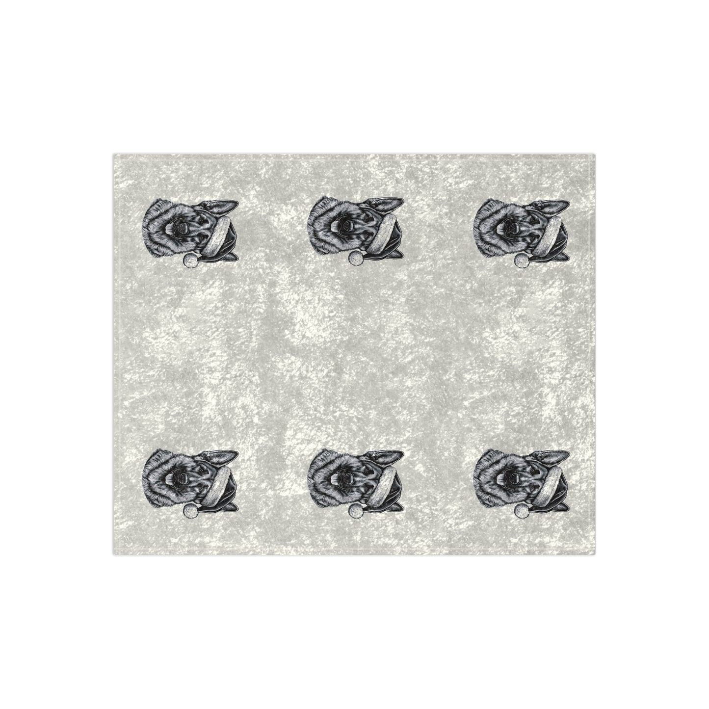 Santa Paws German Shepherd Crushed Velvet Blanket