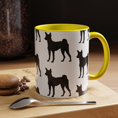 Basenji Silhouette 2-Tone Coffee Mug