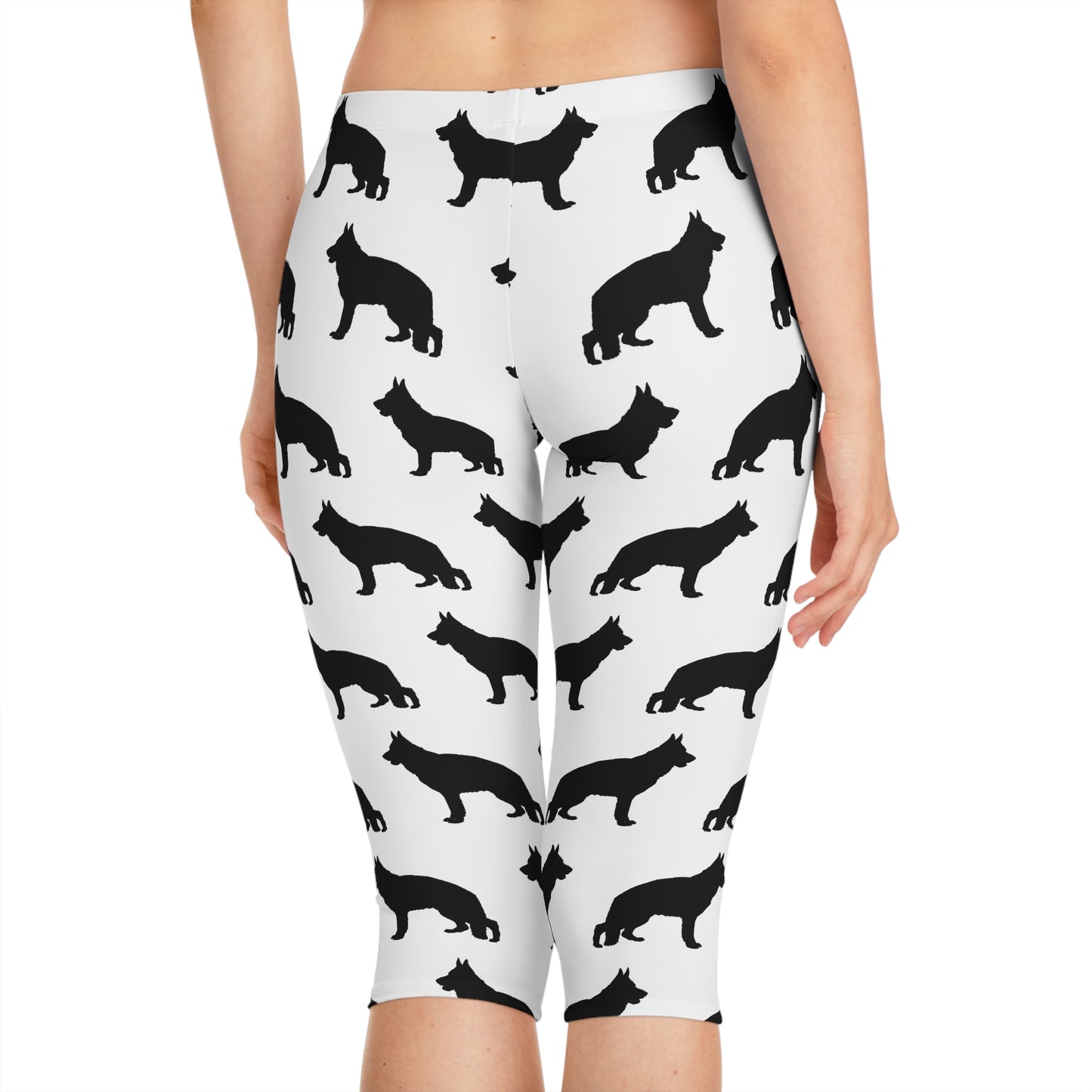 German Shepherd Silhouette Women's Capri Leggings
