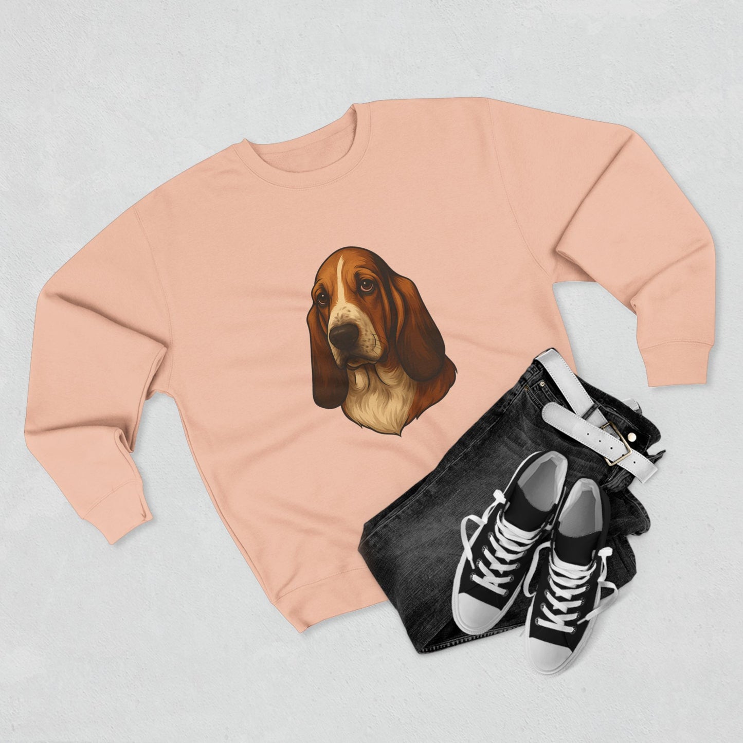 Basset Hound Head Unisex Crewneck Sweatshirt