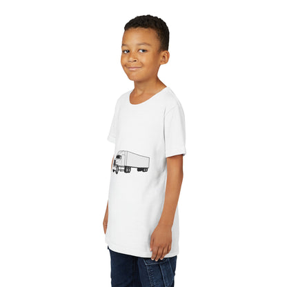 Semi Truck Youth Unisex Short Sleeve Crewneck Tee