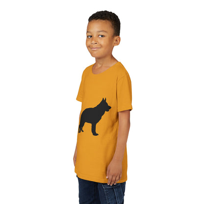 German Shepherd Silhouette Youth Unisex Short Sleeve Crewneck Tee