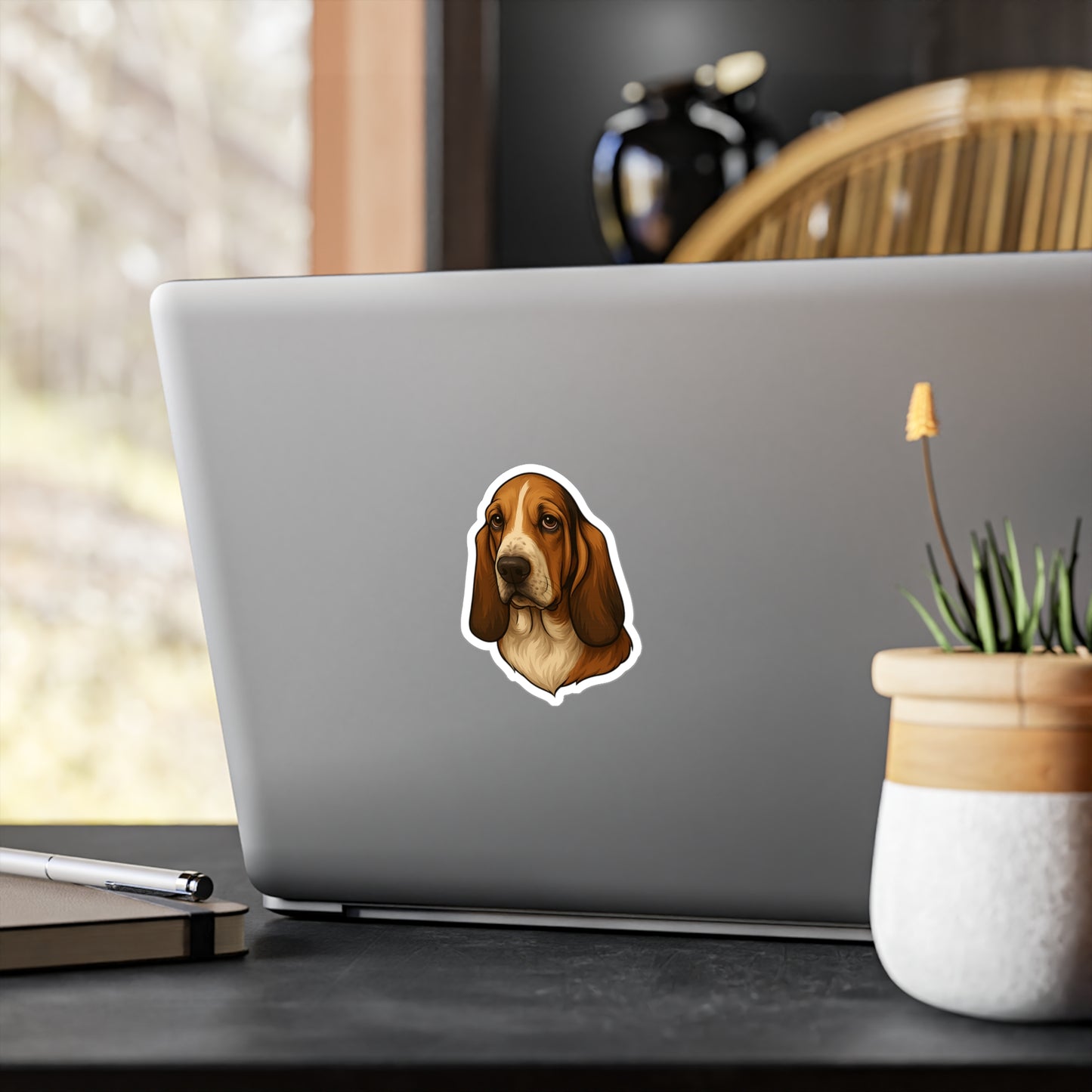 Basset Hound Head Vinyl Decal