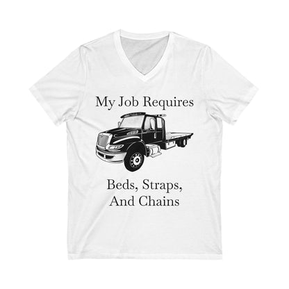 Beds, Straps, And Chains Unisex Short Sleeve V-Neck Tee