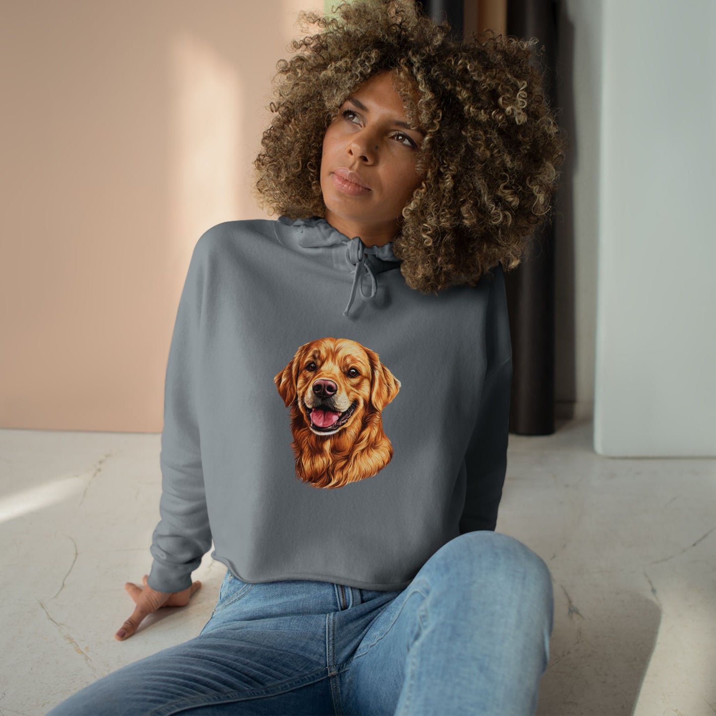 Golden Head Women's Crop Hoodie