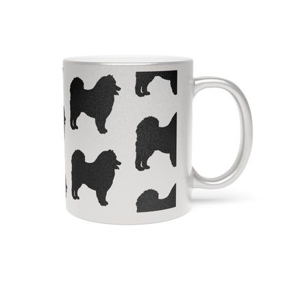 Samoyed Silhouette Metallic Coffee Mug