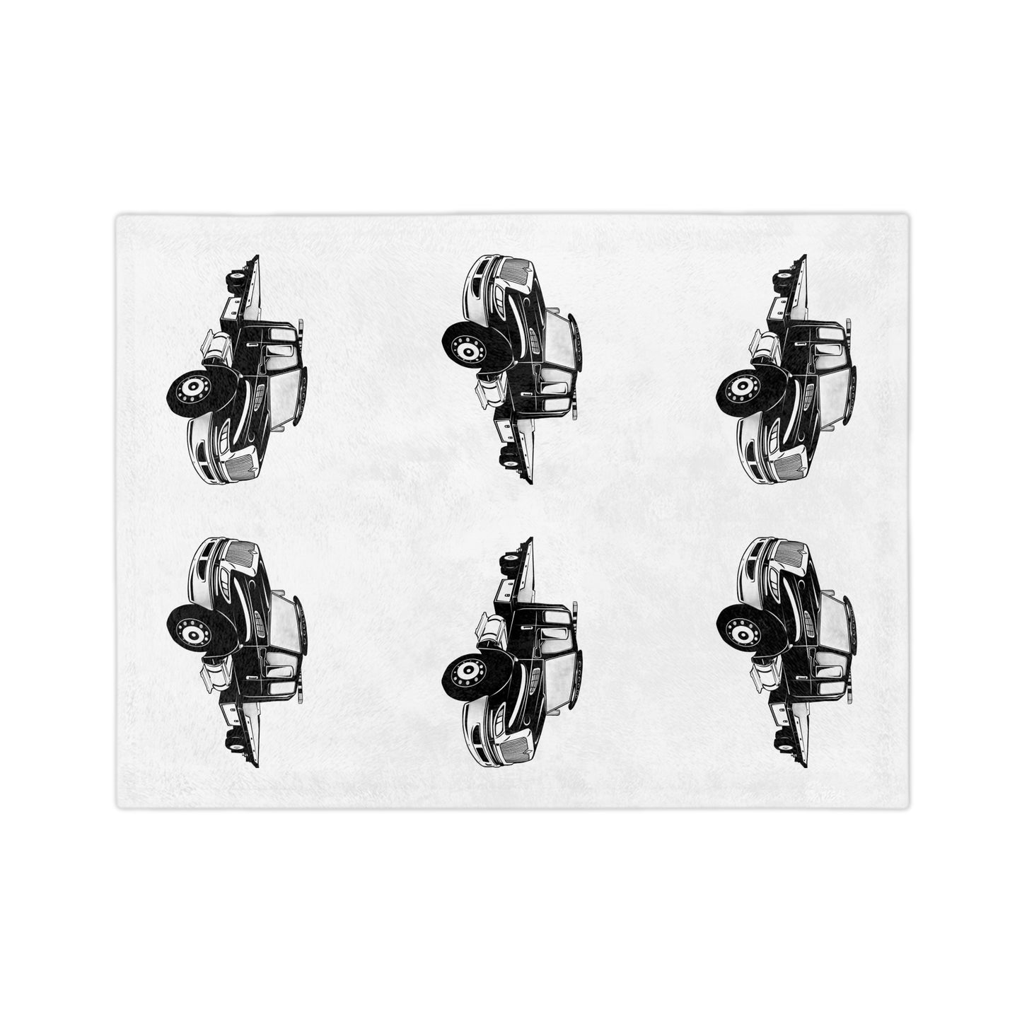 Flatbed Tow Truck Velveteen Microfiber Blanket