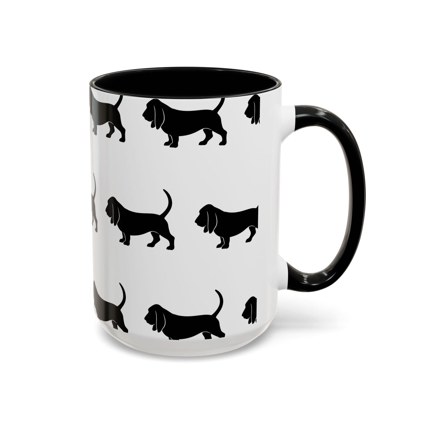Basset Hound Silhouette 2-Tone Coffee Mug