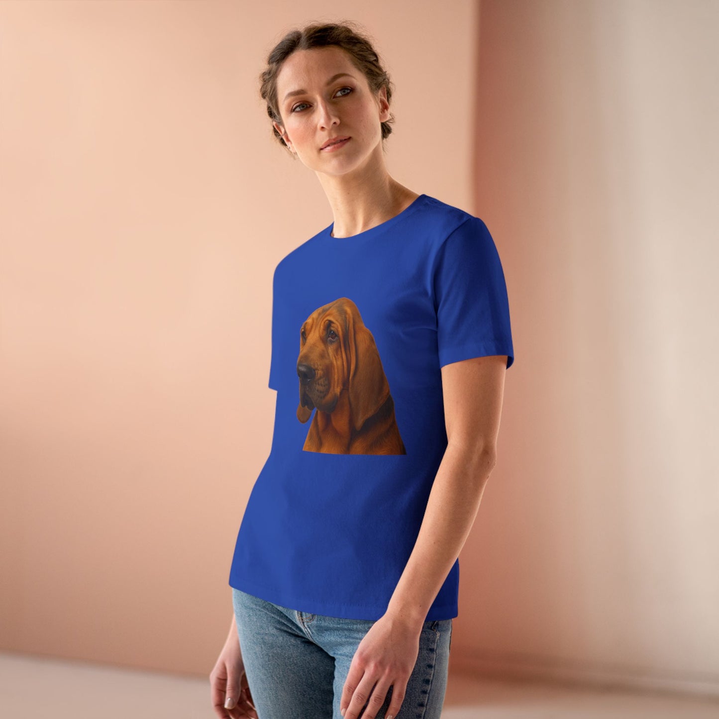 Bloodhound Head Women's Short Sleeve Crewneck Tee