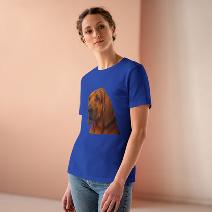 Bloodhound Head Women's Short Sleeve Crewneck Tee