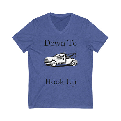 Down To Hook Up Unisex Short Sleeve V-Neck Tee