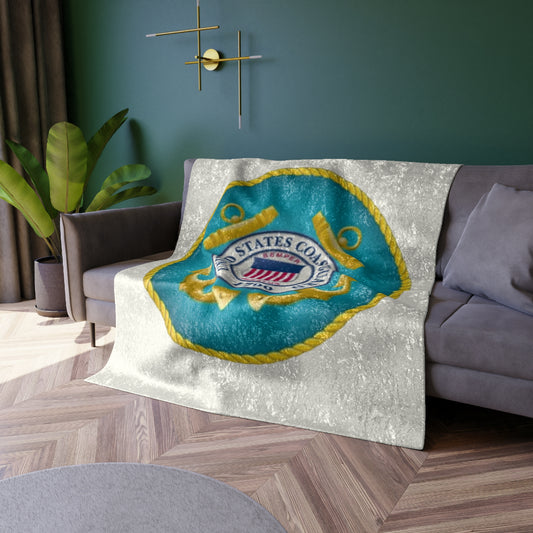 US Coast Guard Crushed Velvet Blanket