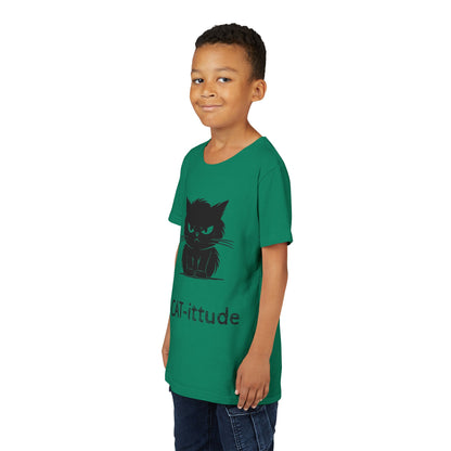 CAT-ittude Youth Unisex Short Sleeve Crewneck Tee