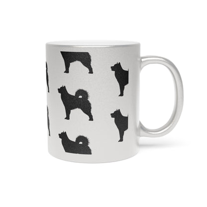 Malamute Silhouette Metallic Coffee Mug