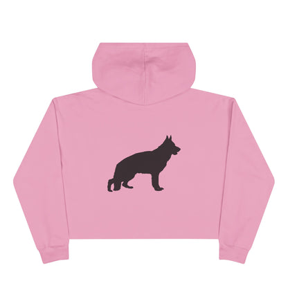 German Shepherd Silhouette Women's Crop Hoodie