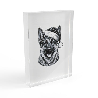 Santa Paws German Shepherd Acrylic Photo Block