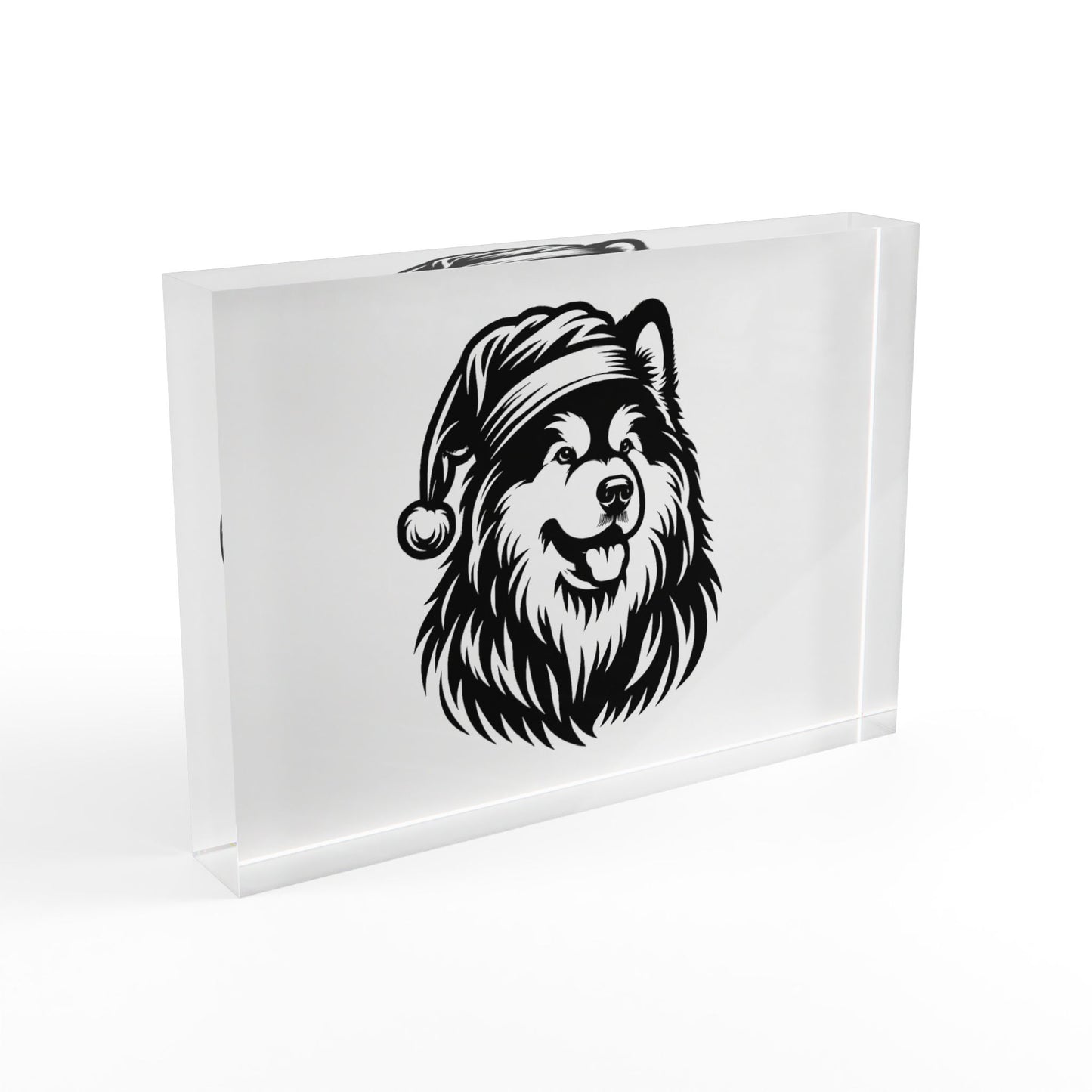 Santa Paws Malamute Acrylic Photo Block