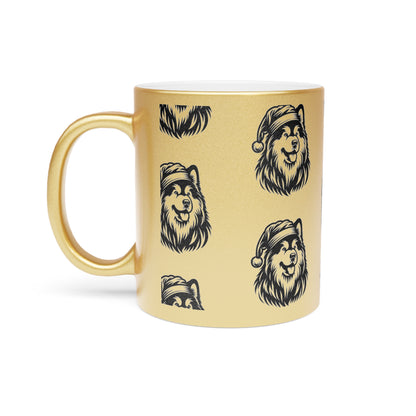 Santa Paws Malamute Metallic Coffee Mug