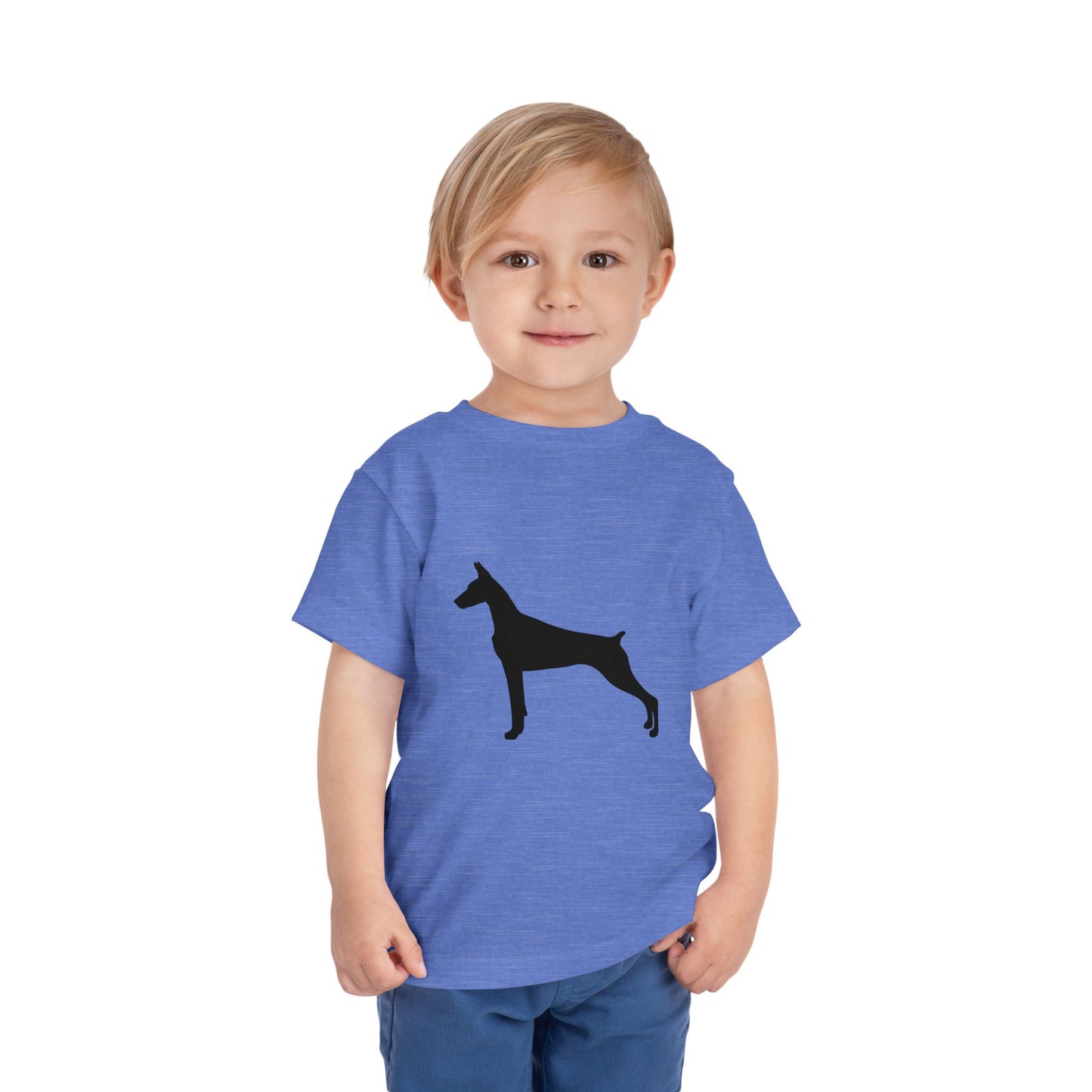 Doberman Silhouette Toddler Unisex Short Sleeve Crewneck Tee