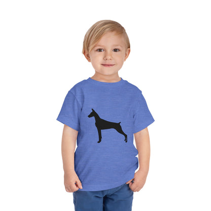 Doberman Silhouette Toddler Unisex Short Sleeve Crewneck Tee