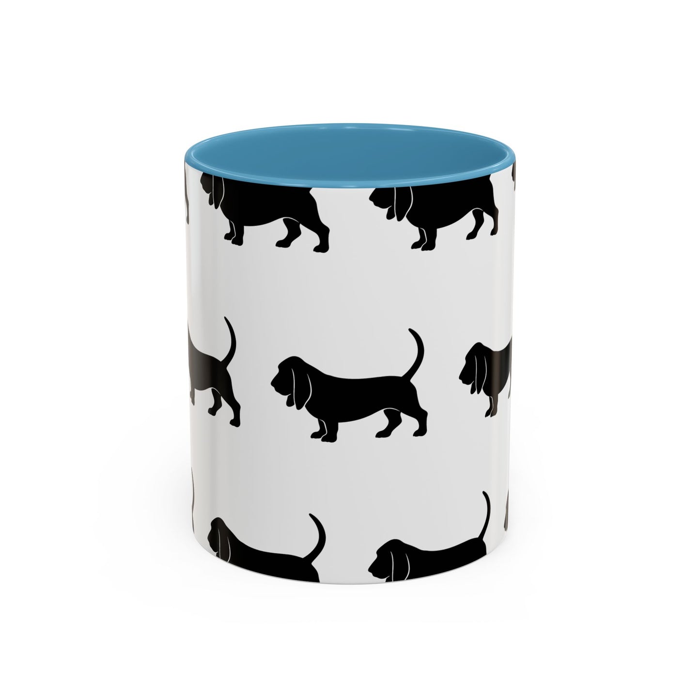 Basset Hound Silhouette 2-Tone Coffee Mug