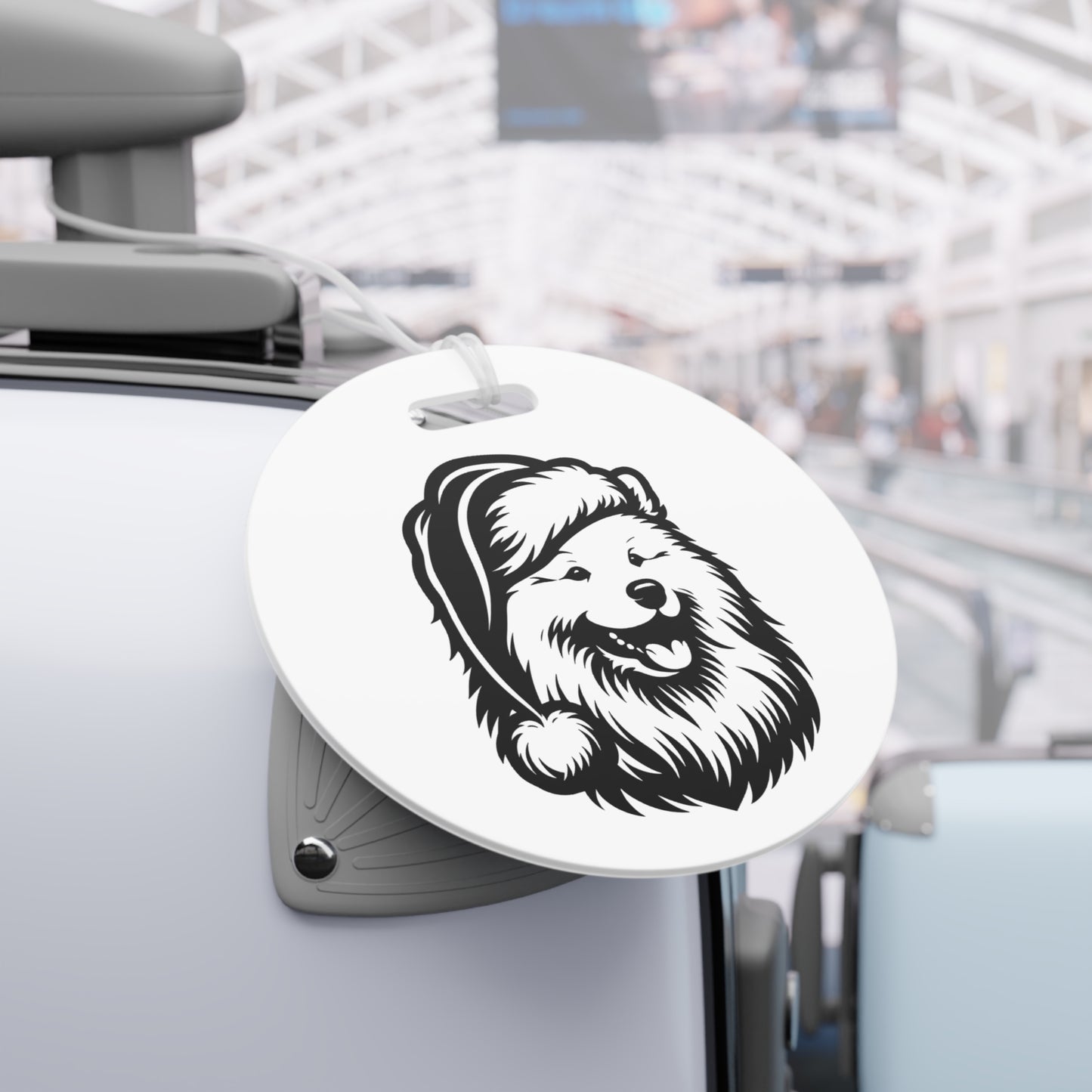 Santa Paws Samoyed Luggage Tag