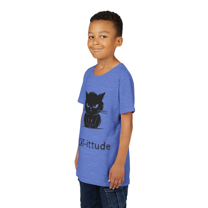CAT-ittude Youth Unisex Short Sleeve Crewneck Tee