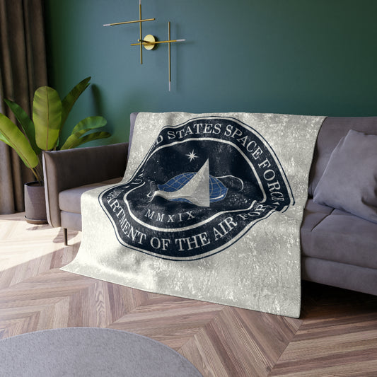 US Space Force Crushed Velvet Blanket