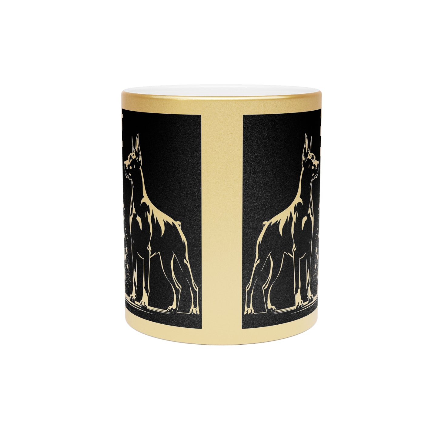 Doberman Christmas Tree Metallic Coffee Mug