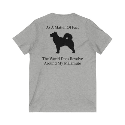 Matter Of Fact Malamute Unisex Short Sleeve V-Neck Tee