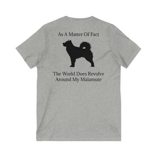 Matter Of Fact Malamute Unisex Short Sleeve V-Neck Tee