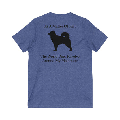 Matter Of Fact Malamute Unisex Short Sleeve V-Neck Tee