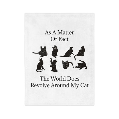 Matter Of Fact Cat Velveteen Microfiber Blanket