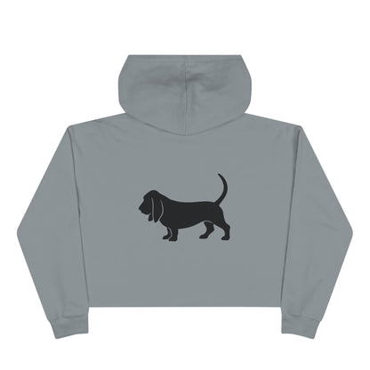 Basset Hound Silhouette Women's Crop Hoodie