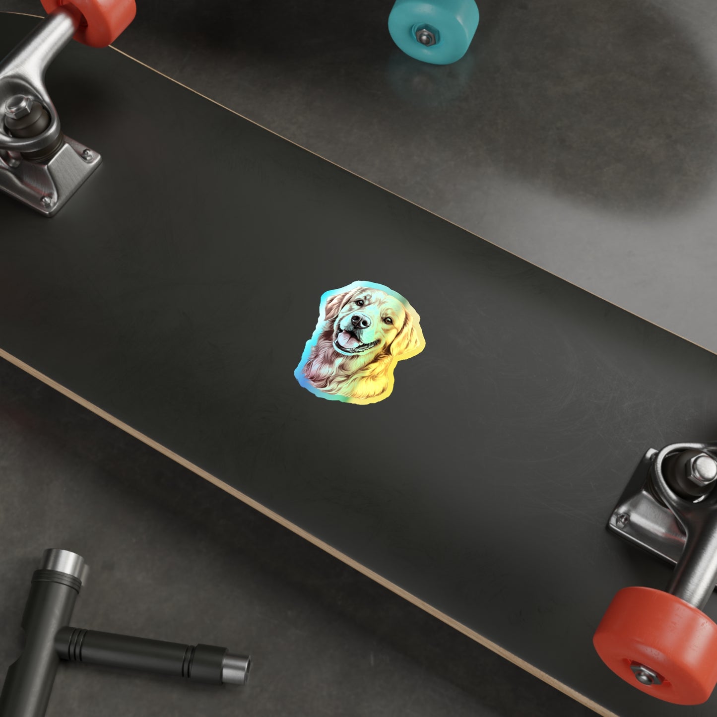 Golden Head Holographic Sticker