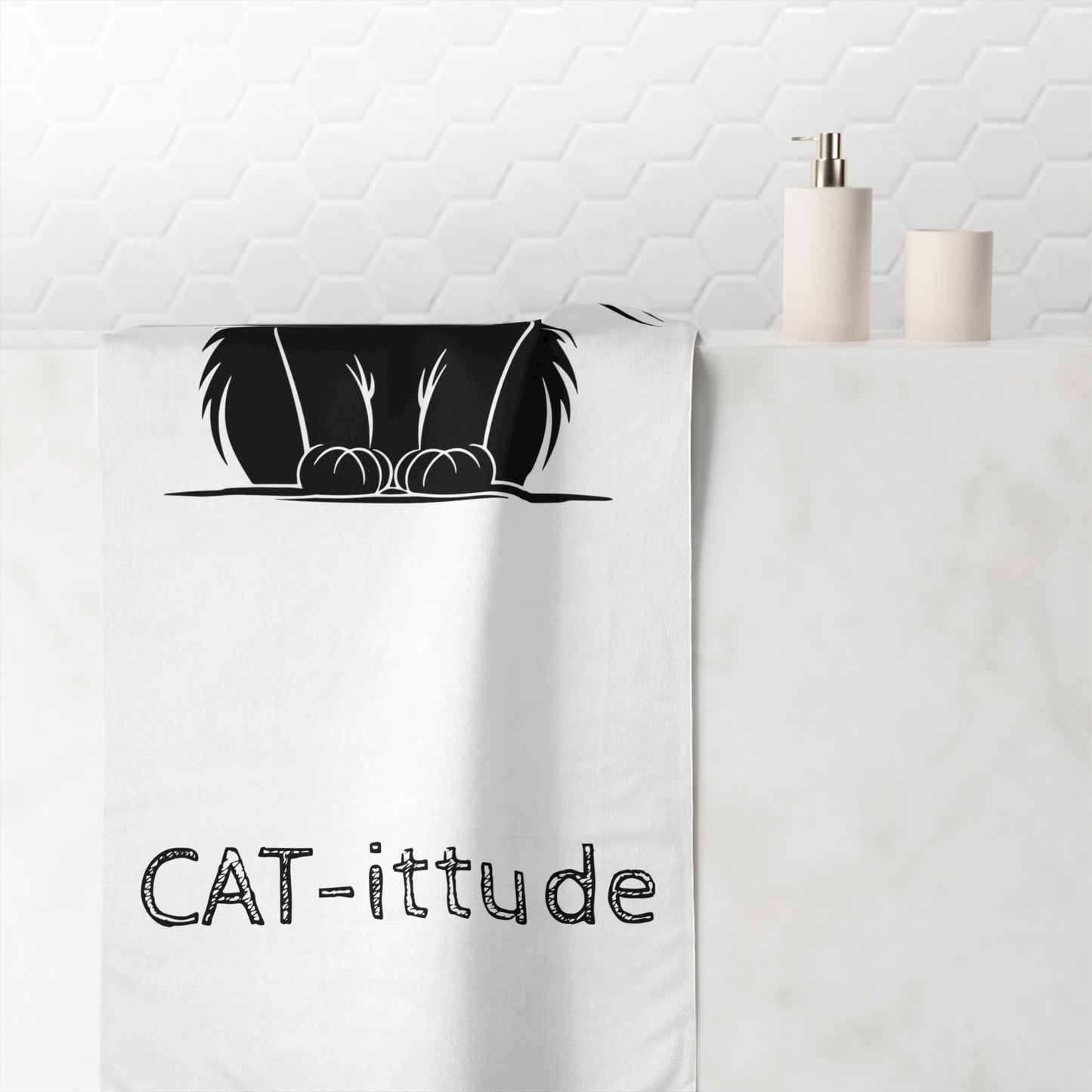 CAT-ittude Mink-Cotton  Beach Towel
