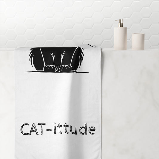 CAT-ittude Mink-Cotton  Beach Towel