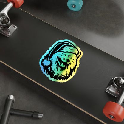Santa Paws Samoyed Holographic Sticker