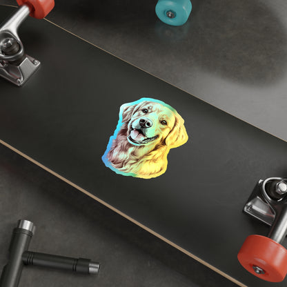 Golden Head Holographic Sticker