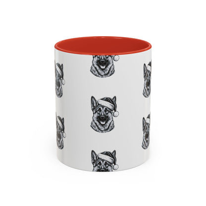Santa Paws German Shepherd 2-Tone Coffee Mug