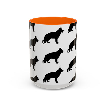 German Shepherd Silhouette 2-Tone Coffee Mug