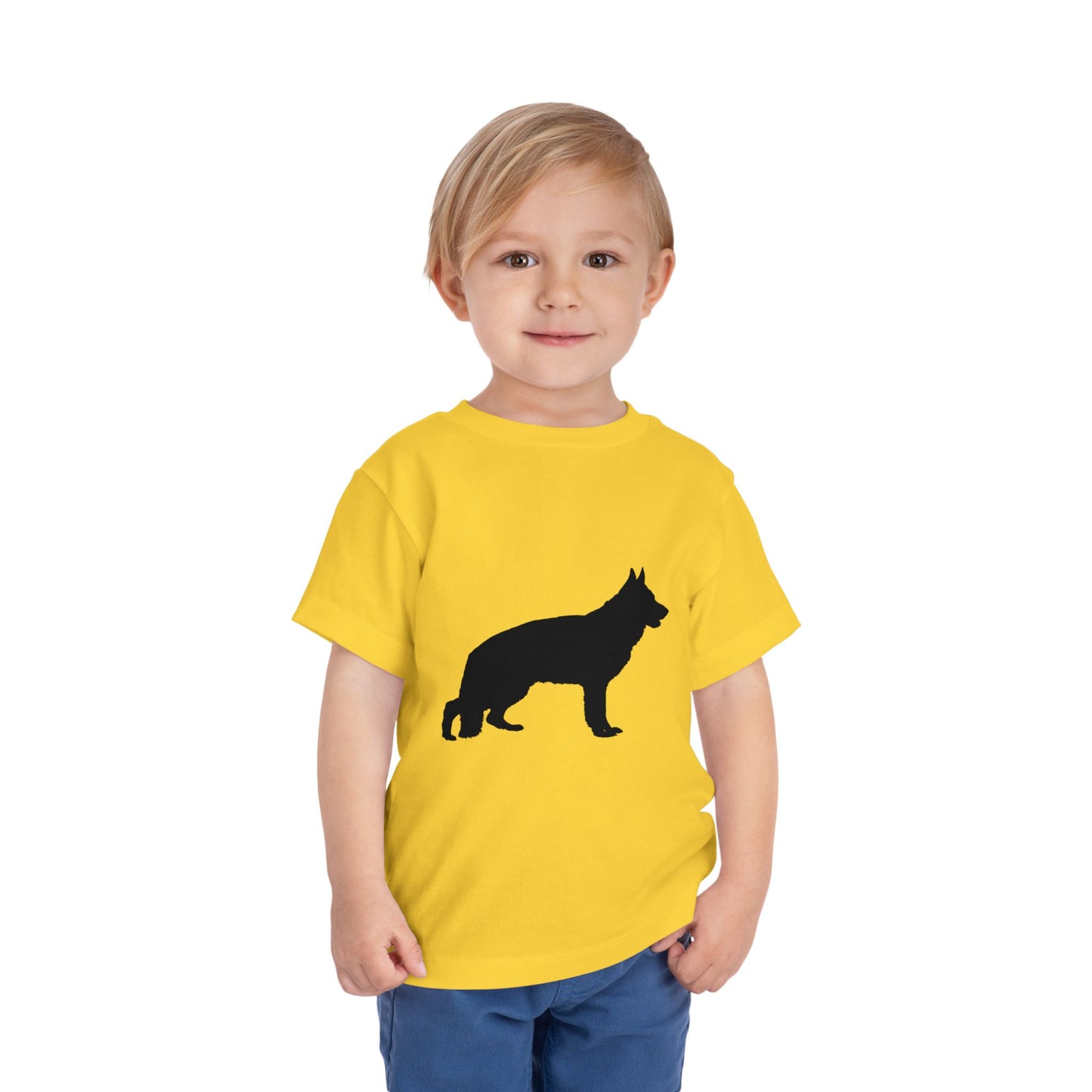 German Shepherd Silhouette Toddler Unisex Short Sleeve Crewneck Tee