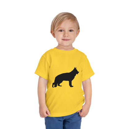 German Shepherd Silhouette Toddler Unisex Short Sleeve Crewneck Tee