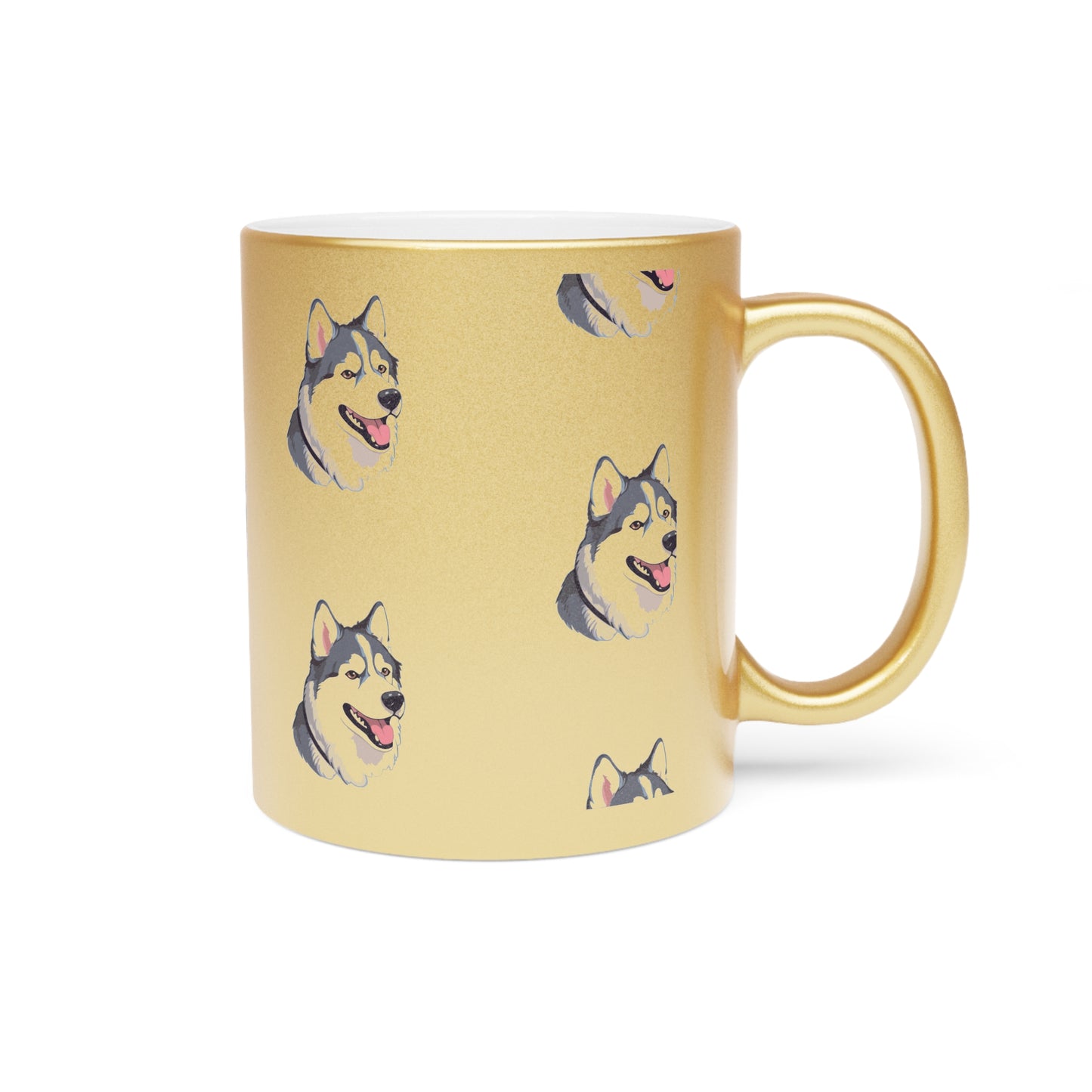 Malamute Head Metallic Coffee Mug
