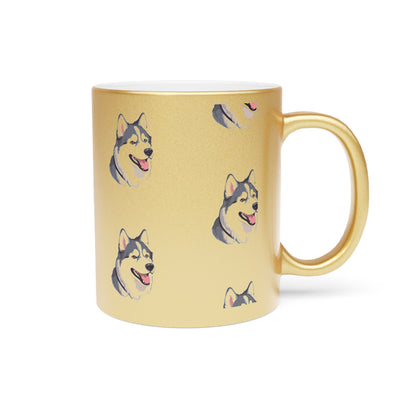 Malamute Head Metallic Coffee Mug