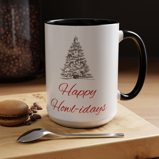Happy Howl-idays 2-Tone Coffee Mug