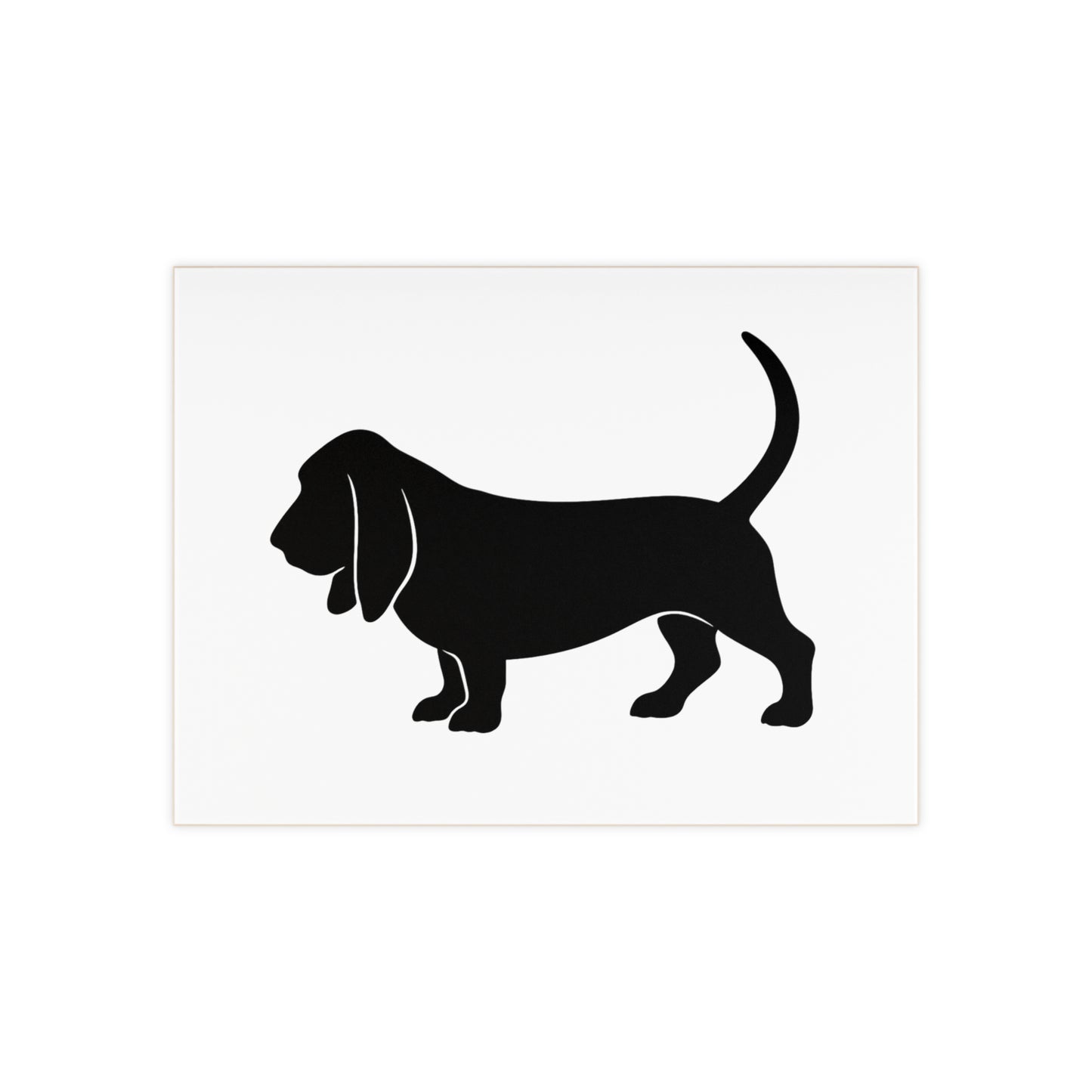 Basset Hound Silhouette Ceramic Photo Tile